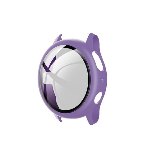 루아러블 갤럭시워치 액티브2 강화유리 올인원 풀커버 보호케이스 40mm, 퍼플