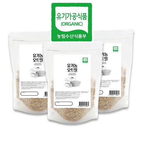 100% 국내산 유기농 오트밀 압착귀리 350g 농부가 직접 농사지어 만들었습니다, 1개