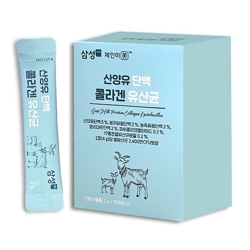 산양유 단백 콜라겐 유산균 저분자 피쉬콜라겐 프로바이오틱스, 30포, 1개, 60g