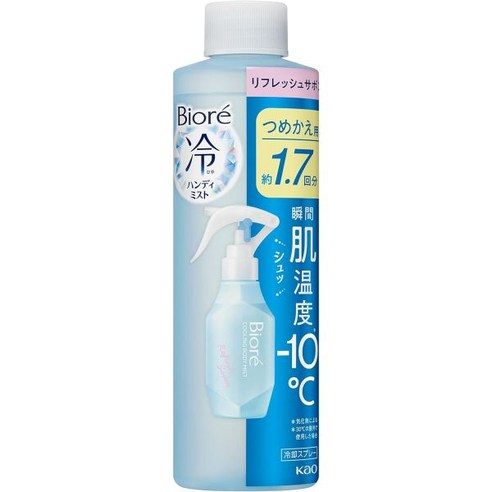 비오레 냉 핸디미스트 무향 리필 200ml 피부온도 -10도, 1개 일본쿨링티슈