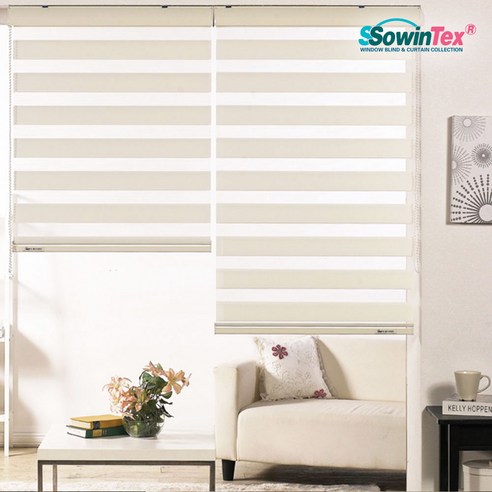 거실에 스타일과 기능을 더하는 쏘윈텍스 베이직 콤비블라인드 롤스크린