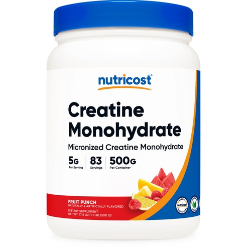 Nutricost 마이크로나이즈드 크레아틴 모노하이드레이트, 1개, 500g