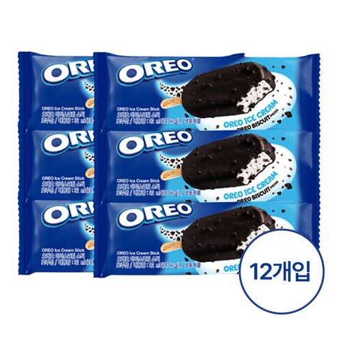 Oreo 오레오 초콜릿 크런치 아이스크림 스틱, 12개, 92ml