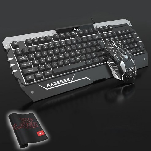 Literally sell 게이밍키보드 무접점 키보드 멋진 조명 인체 공학 게임 엔진 6단 DPI 속도 무소음키보드 레트로키보드 무소음마우스 노이즈캔슬링헤드폰 유선이어폰, 블랙 화이트 라이트 키보드 + 마우스
