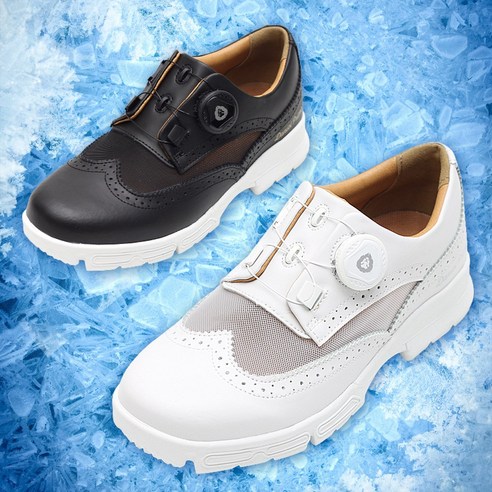 다니엘프라임 여름철 전용 쿨메쉬 남성골프화 남녀공용 소가죽 스파이크리스 필드 실내 스크린