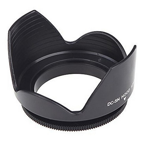 캐논 니콘 탐론 시그마 소니 52mm 렌즈 블랙위한 DC-SN 후드 52mm 스크류 마운트 꽃 크라운 렌즈 후드 꽃잎 모양, 보여진 바와 같이, 하나