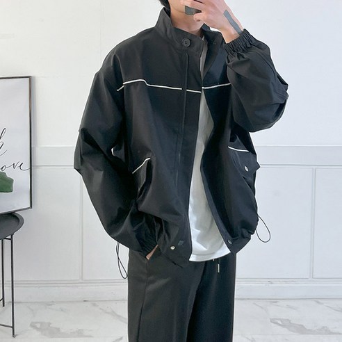 일루몬트 남성자켓 블루종 오버핏 바람막이 야상