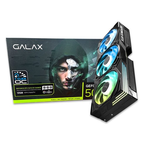 갤럭시 GALAX 지포스 RTX 50 시리즈 그래픽카드, RTX 5070 EX 게이머 OC D7 12GB 블랙