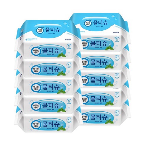 상쾌함이 필요한 순간, 깨끗한나라 페퍼민트 휴대용 물티슈