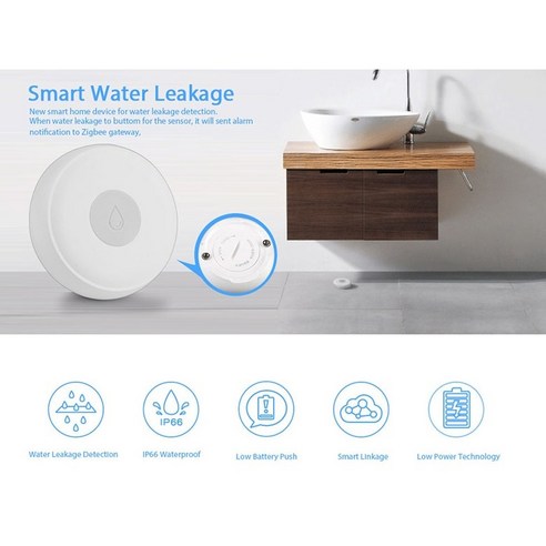 홈네트워크 IoT Ewelink-Zigbee 스마트 홈 누수 센서 무선 홍수 감지기 경보 오버플로 앱 원격 제어, 한개옵션0