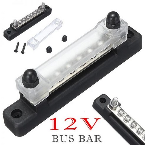 12V 150A 6 웨이 버스 바 자동 마린 피팅 와셔 커버 및 스플릿 링 정격 배전 접지 블록