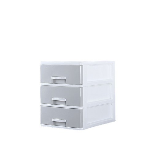 ANKRIC 선글라스케이스 사무실 데스크탑 저장 상자 간단한 플라스틱 작은 서랍 저장 캐비닛 책상 학생 파일 잡화 저장 상자, 회색, 큰 3 층
