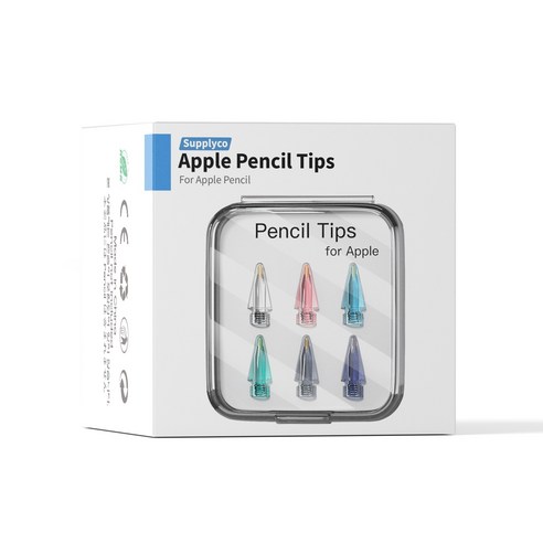 서플라이코 애플펜슬 전용 컬러 펜촉, 6가지색상, 6가지색상(혼합색상), 1개