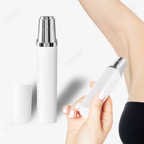 Kiboer 전동 제모기 3D 칼날 방수 칼날 심층 제모 미니 휴대용 레드+ 화이트 건전지식, Kiboer-142-화이트