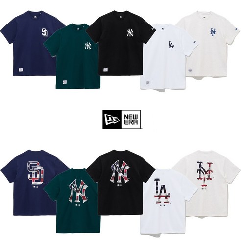 뉴에라 MLB 월드투어 서울 시리즈 반팔 라운드 티셔츠 4칼라 뉴에라티셔츠 14 매장판 뉴에라 남녀공용 커플 일상(daily) 여름 MLB 인디펜던스 데이 반팔티