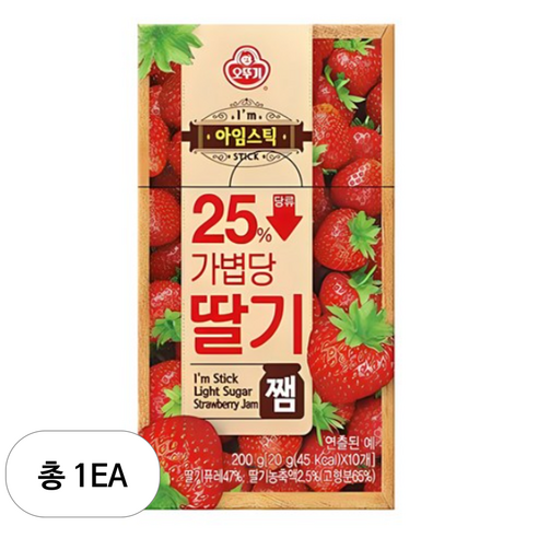 오뚜기 아임스틱 딸기쨈 10p, 200g, 1개