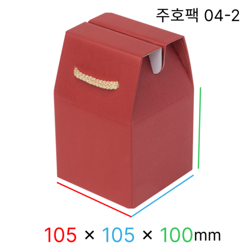 주호팩 끈손잡이 다용도 선물상자 04-2 (105x105x100), 진홍, 10개