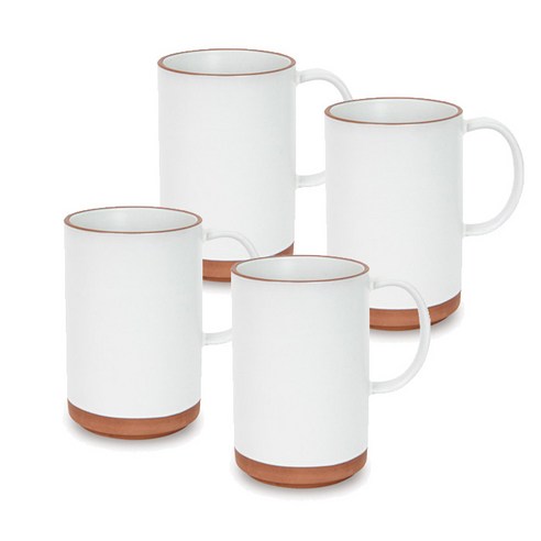 아리아 차곡 차곡 머그컵 380ml, 4개, 크림화이트