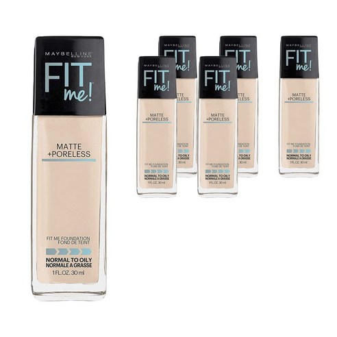 메이블린 핏 미! 파운데이션 매트 + 포어리스 30ml, 6개, 102 Fair Porcelain