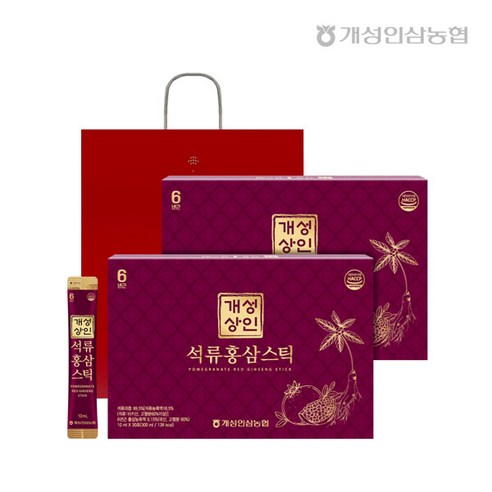 개성상인 석류홍삼스틱 10ml 30포 x 4박스 (총 120포)+쇼핑백, 1세트, 300ml