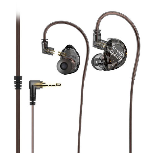 Lafitear LE2 듀얼 마그네틱 다이나믹 뮤직 유선 이어폰 3.5mm, 블랙