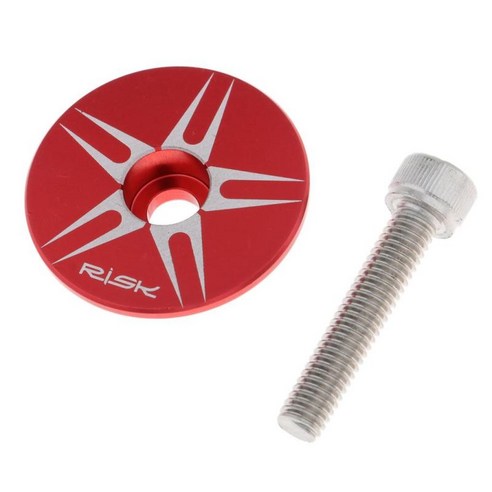 1-1/8인치(28.6mm) 스티어러 튜브용 도로 산악 자전거 헤드셋 스템 상단 캡, 레드 스타 2, 28.6mm, 알루미늄 합금