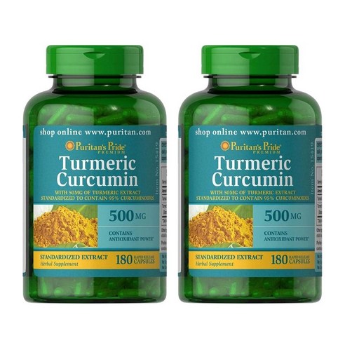 Puritan's curcumin추천 울금 강황 메리바 수용성 커큐민 500mg 180정, 1개, 기본