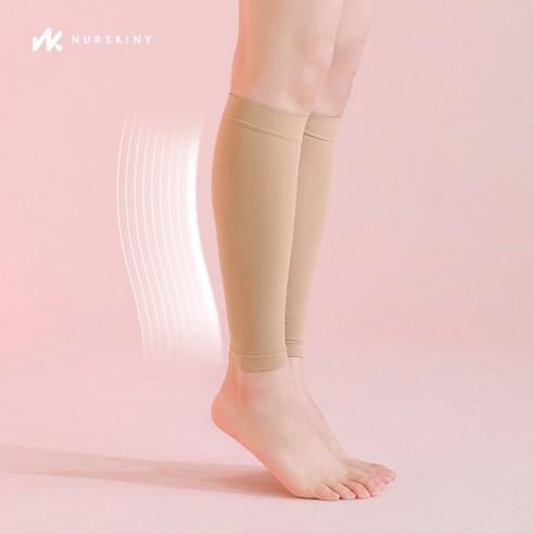키니핏 간호사 종아리 압박스타킹 압박밴드 간호사용품, 베이지(L), 1세트, 종아리/무릎형