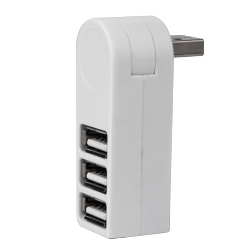 Retemporel 초고속 3 포트 USB 2.0 허브 어댑터 회전 노트북 T 카드 리더 디스크, 하얀색