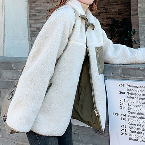 헤이슈 양면 후리스 집업 뽀글이 자켓 여성 점퍼 패딩