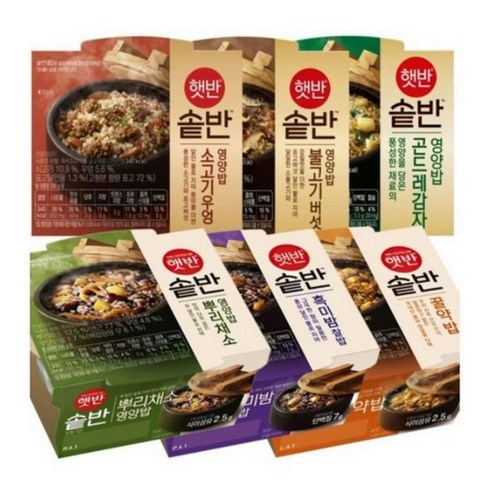 햇반솥반 6종세트(곤드레감자+뿌리채소+불고기버섯+흑미밤찰+소고기우엉+꿀약밥)