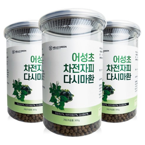 헬로우그린 어성초 차전자피 다시마환 (통), 300g, 3개