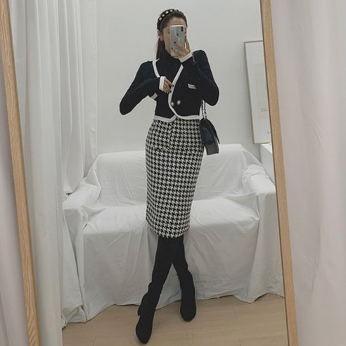 떳다그녀 블린크 가디건 and 롱스커트 SET