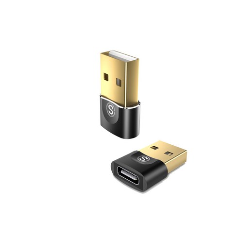 sweguard USB 3.0 A타입 to C타입 플로우 변환 젠더 OTG 변환 젠더 C 타입 to USB A 고속 변환 젠더, 12개, 검은색
