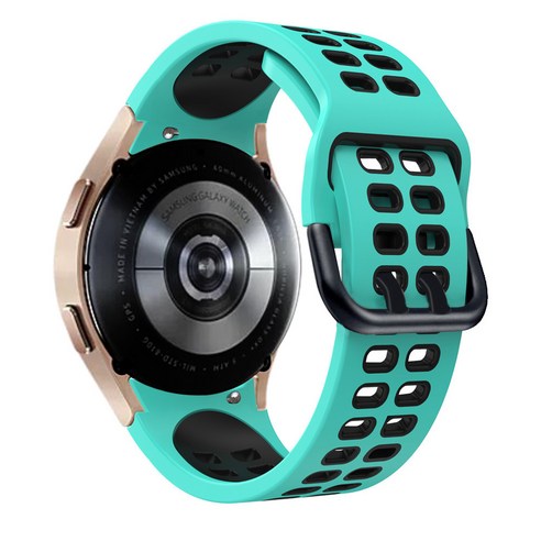삼성 갤럭시 시계 4 클래식 46mm 42mm / 44mm 42mm 실리콘 스포츠 밴드, Teal Black, galaxy watch 4 44mm