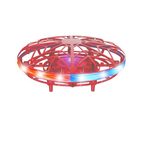 UFO 공중부양 스마트 빛나는 미니드론 완구 장난감[KC정품인증], 레드, 1개