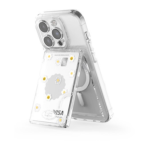 트라이코지 귀여운 패턴 접이식 멀티 스탠드 마그네틱 카드지갑(맥세이프 호환)