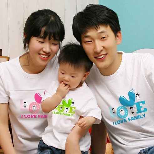 해피앤티 가족용 사랑가족 반팔라운드 티셔츠