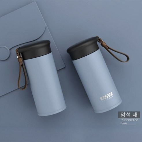 【DF】3 스테인리스 보온병 컵 남자 대용량 컵 여성 한국어 스타일 단순한 하이 찾고 차 컵, 색깔5, 하나
