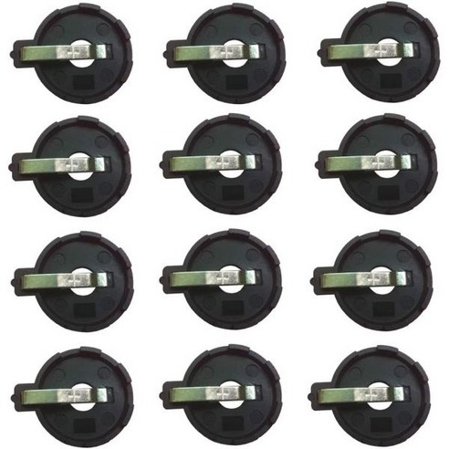 (CR2032 2025 2015 배터리 홀더 코인 셀 홀더 12개 팩 CR2032 2025 2015 코인 셀 버튼 배터리 홀더 2핀 납땜 장착 리드가 있는 코인 셀 배터리