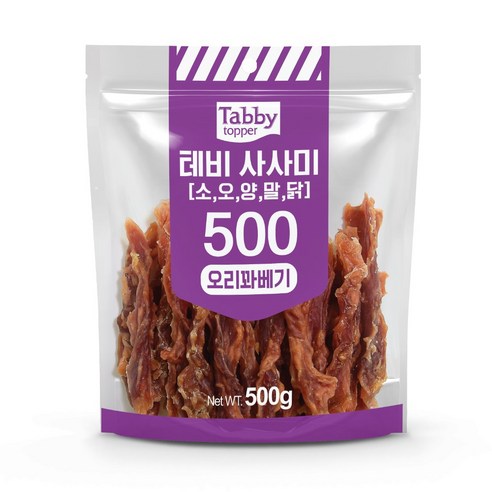 테비 사사미 500g 대용량 강아지간식, 오리꽈배기, 1개