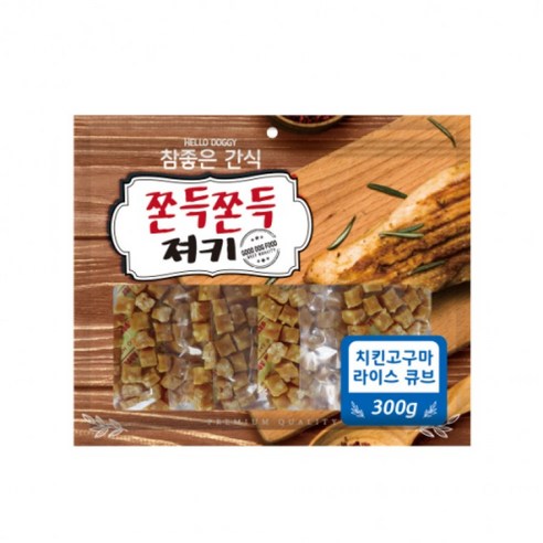 2024 참좋은간식 쫀득쫀득 져키 치킨 고구마 라이스 큐브 300g, 상세페이지 참조 sweet2024