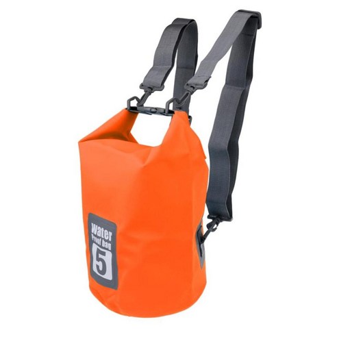 5-20L 방수 쉬운 건조 자루 가방 카누 플로팅 카약 배낭 파우치, 오렌지, 5L, PVC