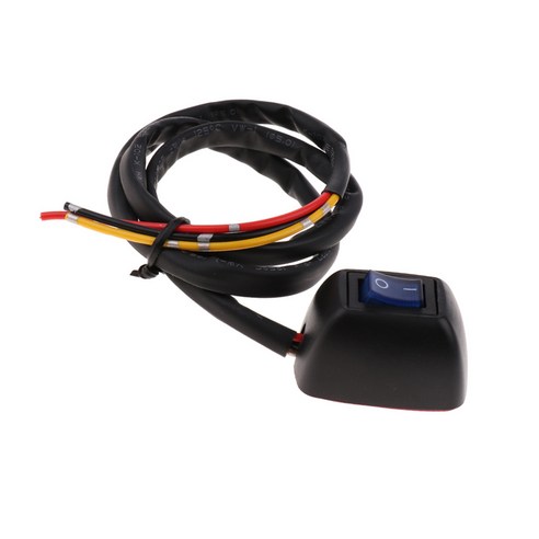 Ursmart 12V 10A 자동차 스티커 푸시 버튼 스위치 ON/OFF 제어 선박 유형, 블루 라이트, 42.8x30x23mm, 플라스틱