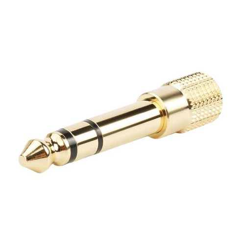 3.5mm 스테레오 ~ 6.35mm 헤드폰, 황금, 50x10x10mm, 금속