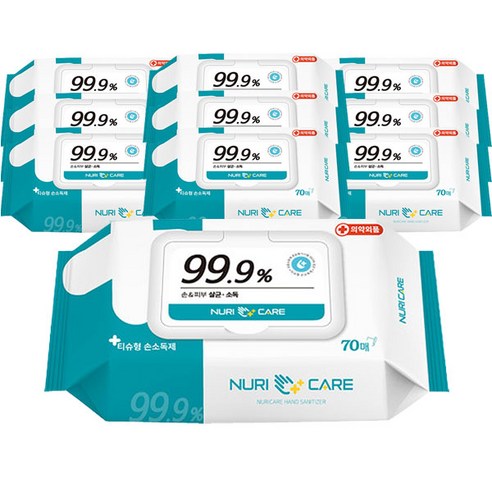 위생과 촉촉함을 한번에, 누리케어 손&피부 소독용 물티슈