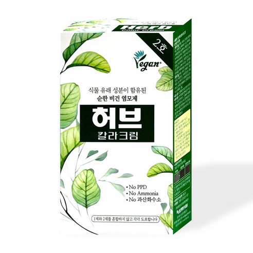 동성제약 순한 비건 염모제 허브칼라크림 염색약 2호 자연스런 흑색 (약국전용상품), 1개