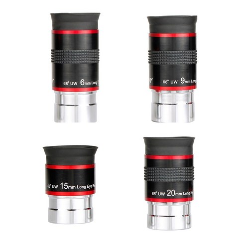 AFBEST SVBONY 4 개/대 접안 렌즈 키트 FMC 1.25 인치 68도 초광각 6/9/15/20mm 천문 망원경 단안 용