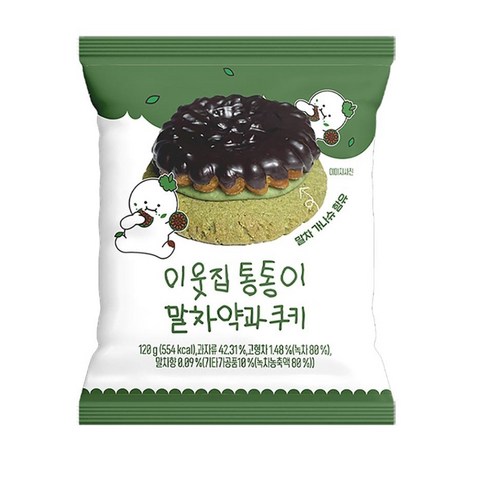 이웃집통통이 말차약과쿠키 디저트간식 120g x 4개