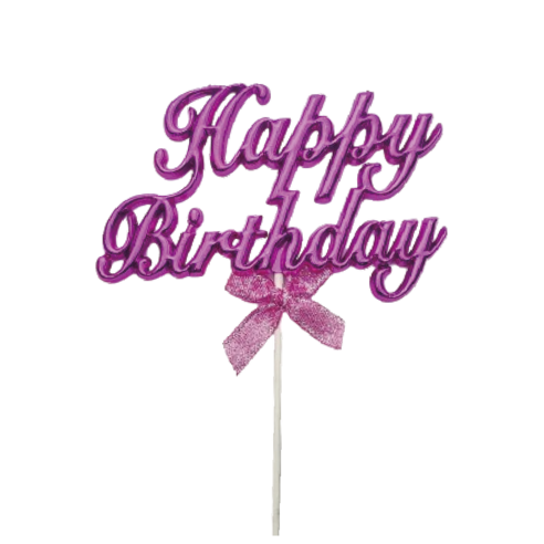 happy birthday 케이크 데코픽 생일파티 촬영 소품, 1개, 핑크